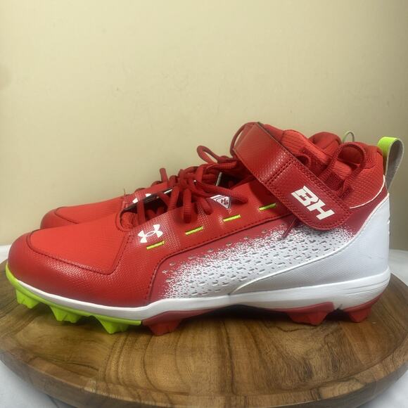Under Armour Harper 6 Mid Mens White‎ And Red Size 13 Baseball Cleats main image 8